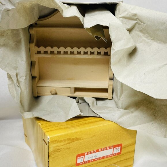 Bodo Hennig Dollhouse 232 Wandregal With Only One Drawer Original Box Wall Shelf - Picture 11 of 12